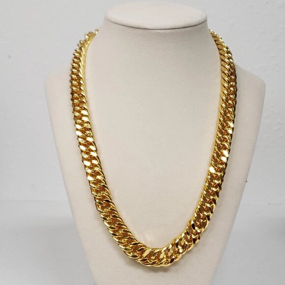 Authentic Louis Vuitton Padlock w/unbranded Cuban Style 18k Gold Plated Chain - Picture 15 of 15